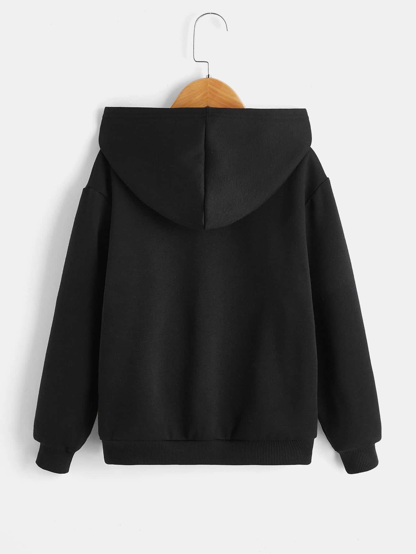 CZARNA BLUZA Z KAPTUREM
