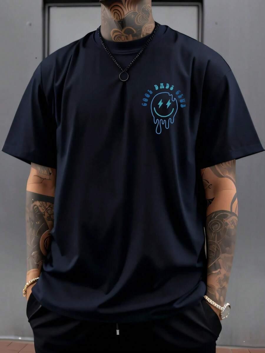 t-shirt okrągły dekolt nadruk 