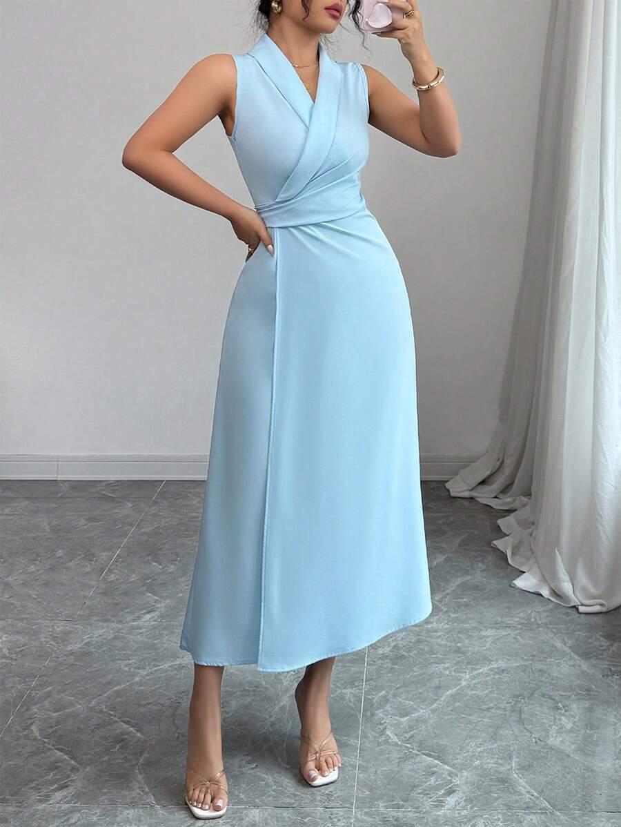 NIEBIESKA MIDI SUKIENKA
