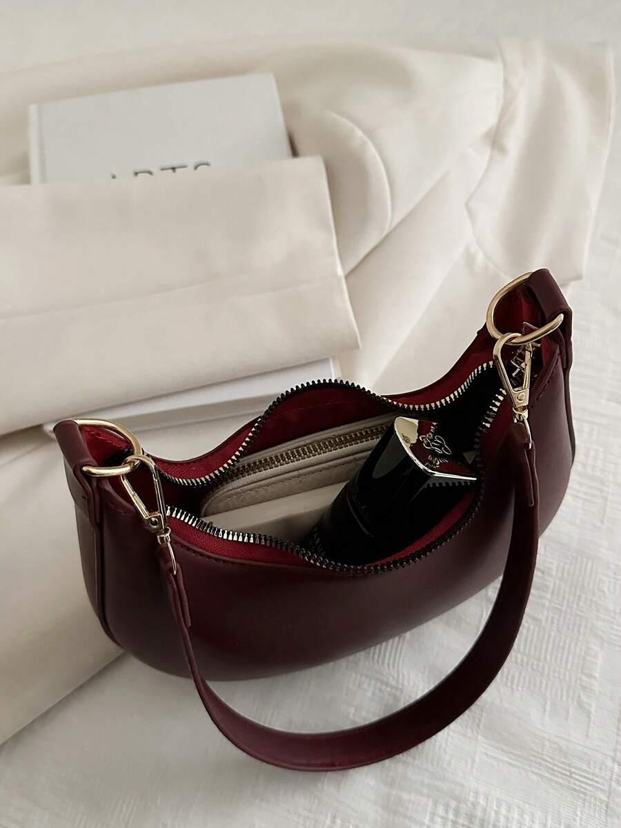 bordowa torebka zip
