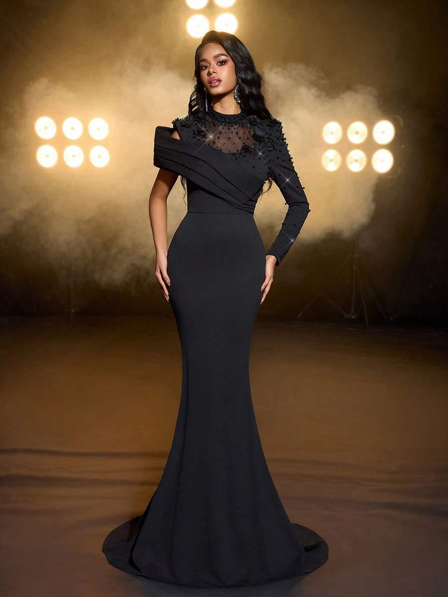 CZARNA MAXI SUKIENKA