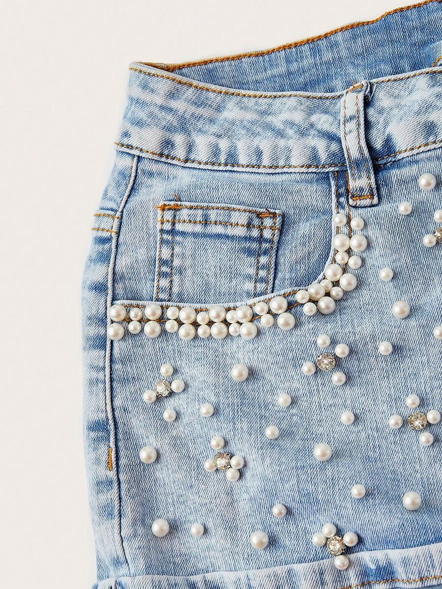 MINI SPÓDNICA JEANS ZDOBIENIA