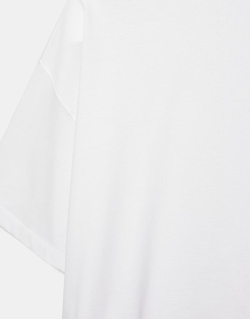 biały t-shirt okrągły dekolt
