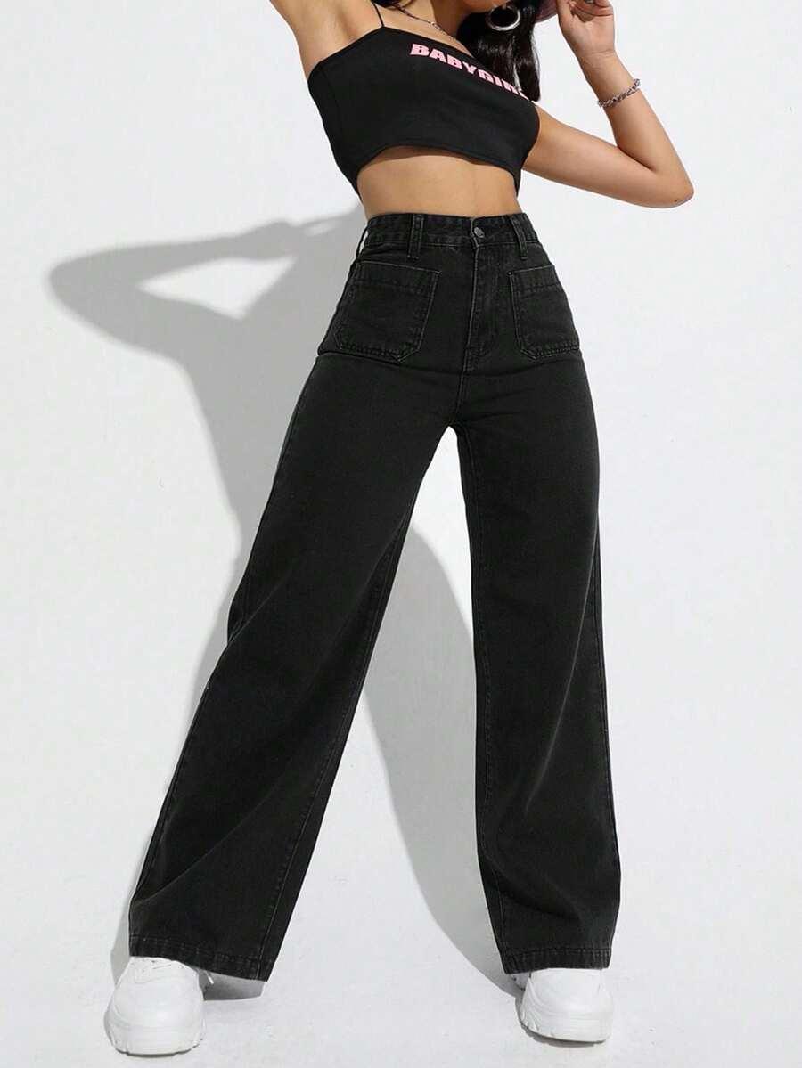 czarne spodnie jeans