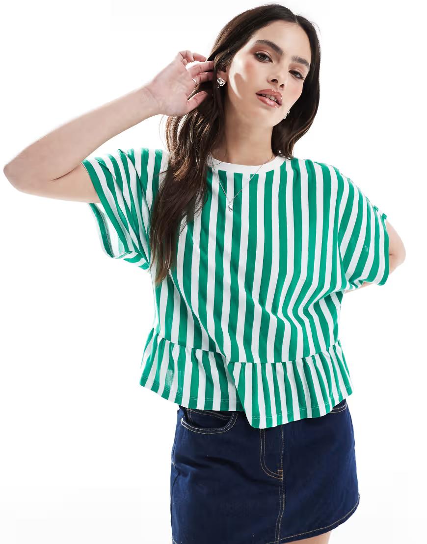 ZIELONy t-shirt Paski