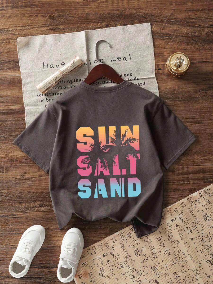 szary t-shirt print