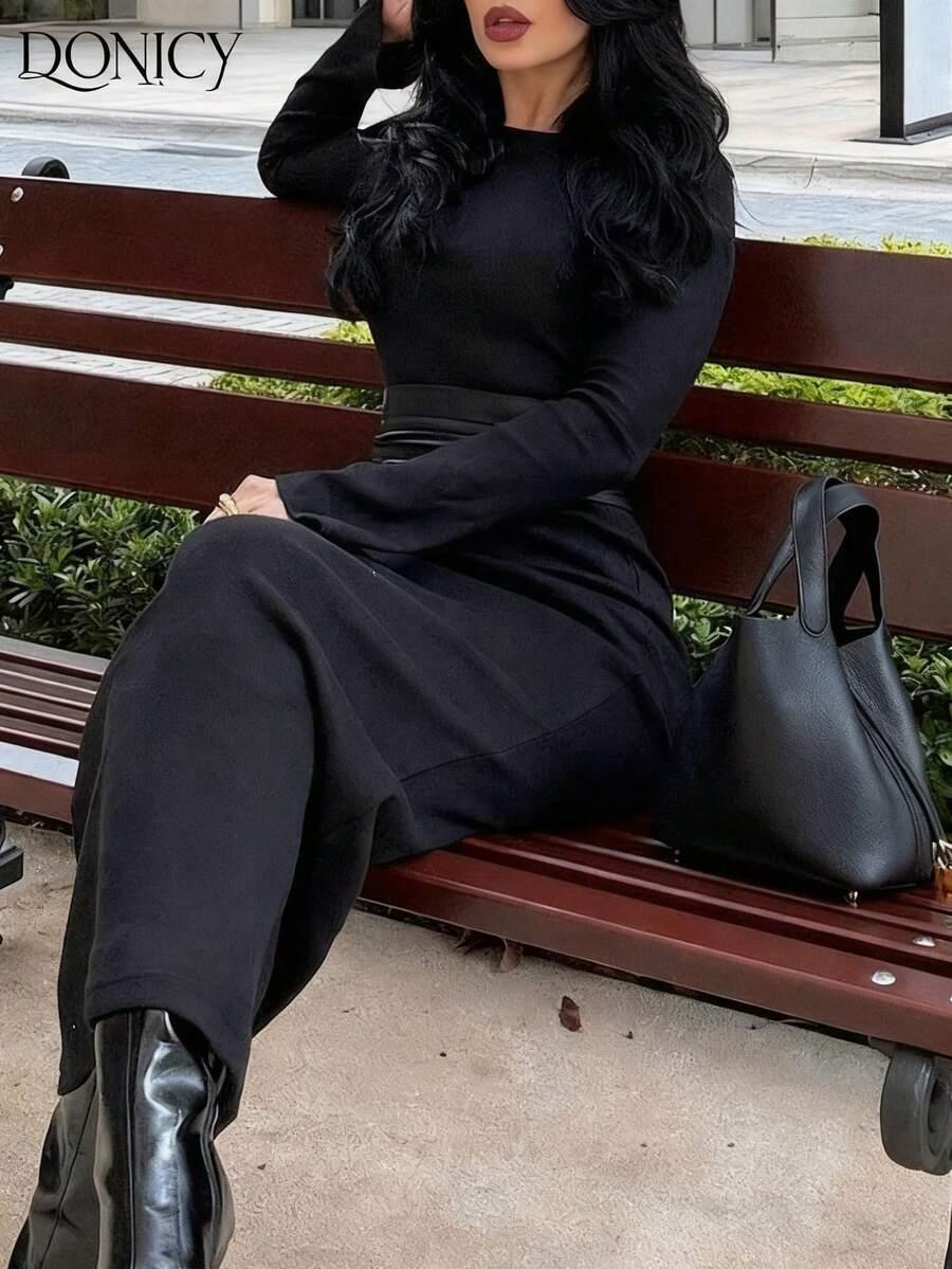 CZARNA MAXI SUKIENKA
