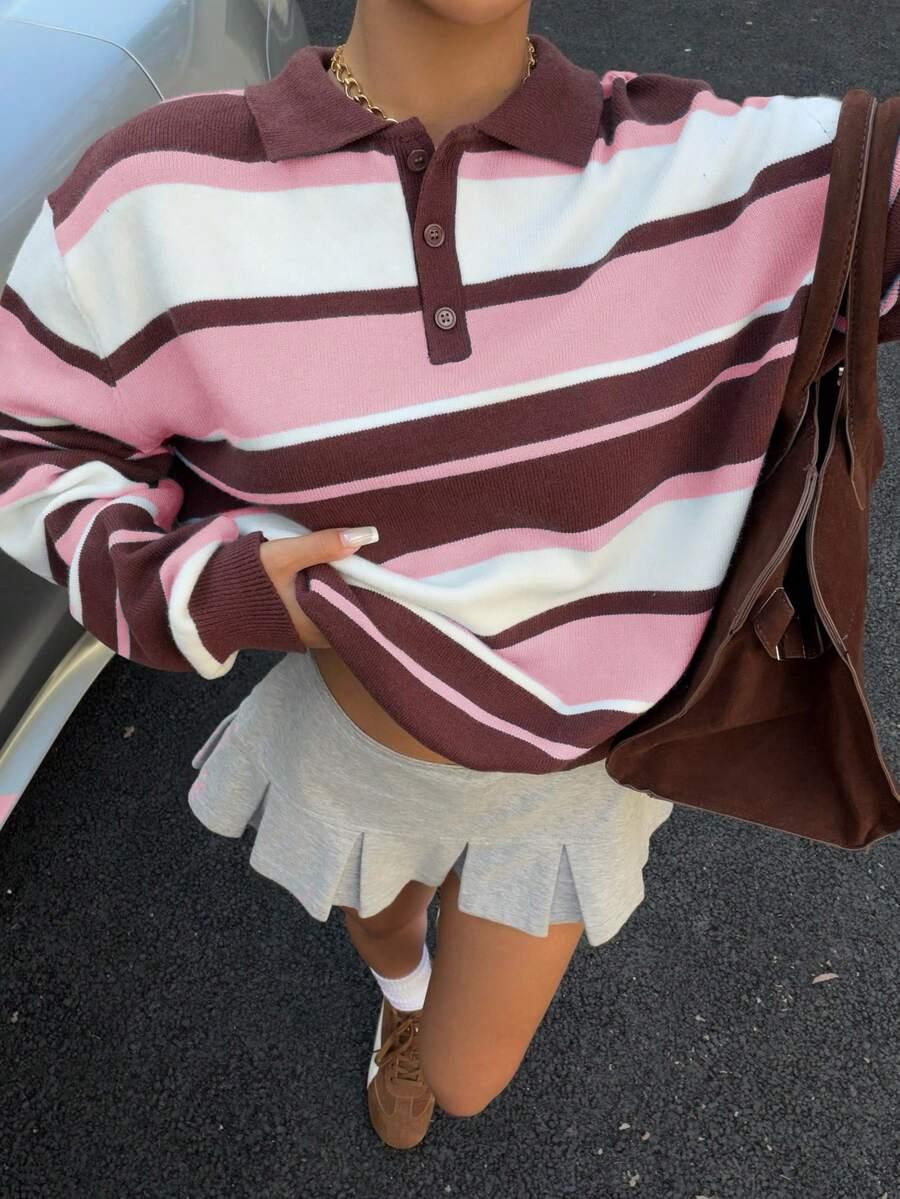 sweter w paski