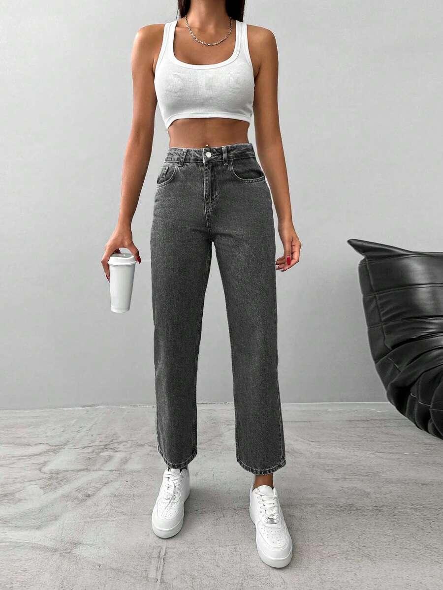 szare spodnie jeans