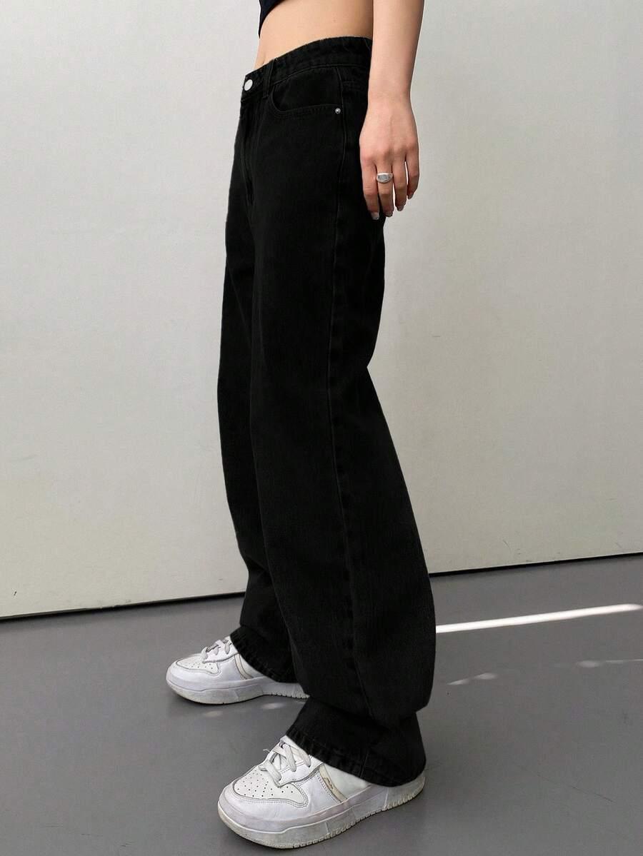 CZARNE SPODNIE JEANS