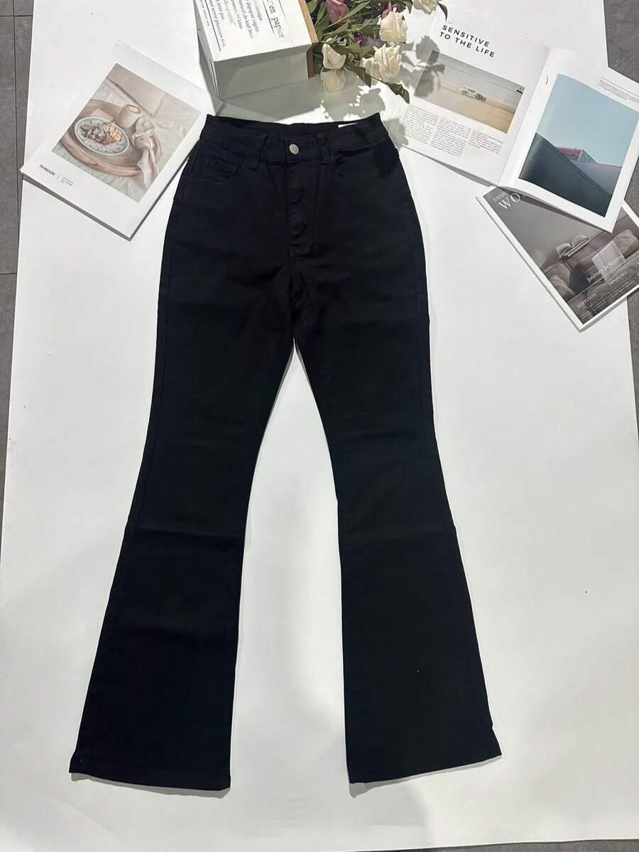 czarne spodnie  JEANS dzwony