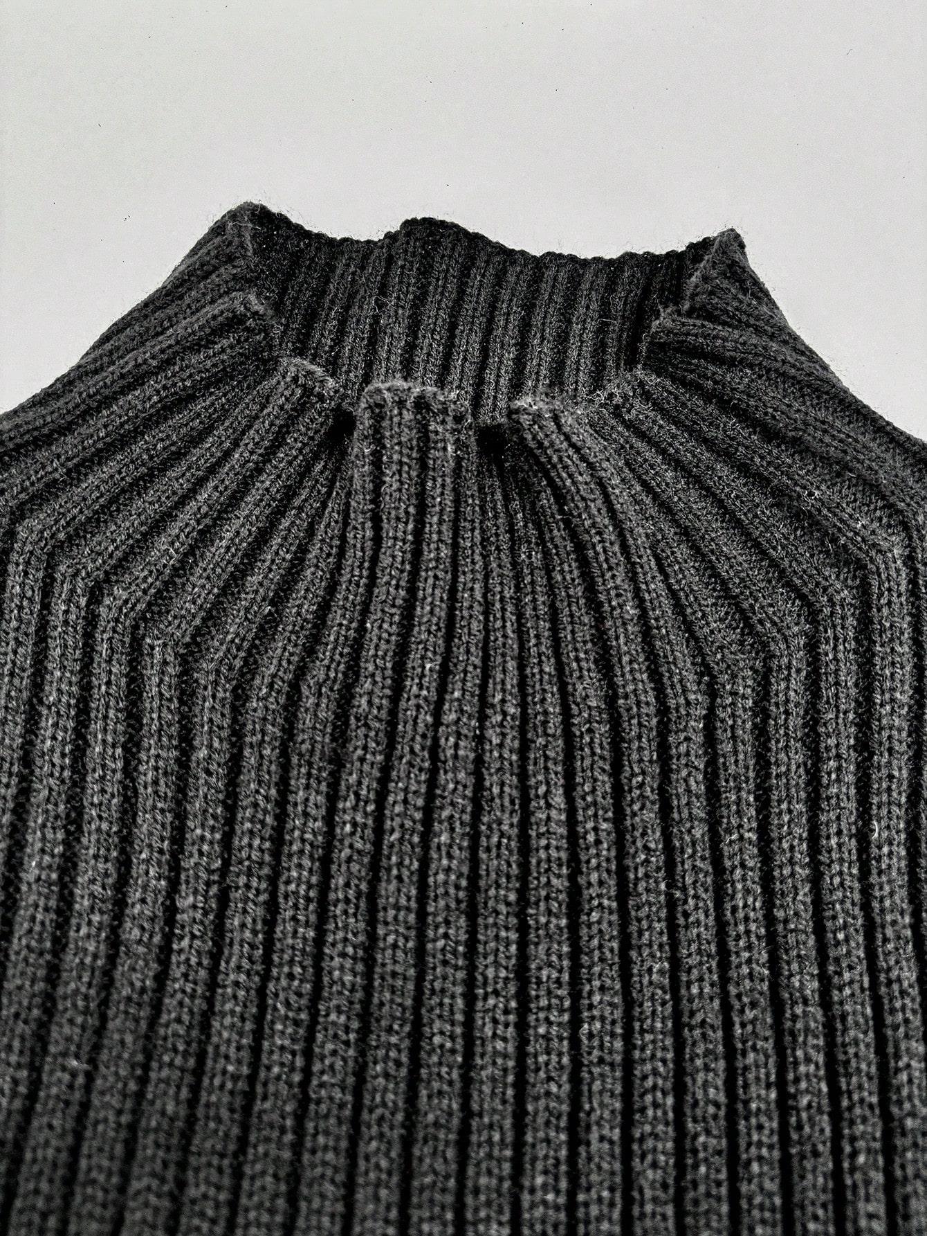 sweter okrągły dekolt kontrast