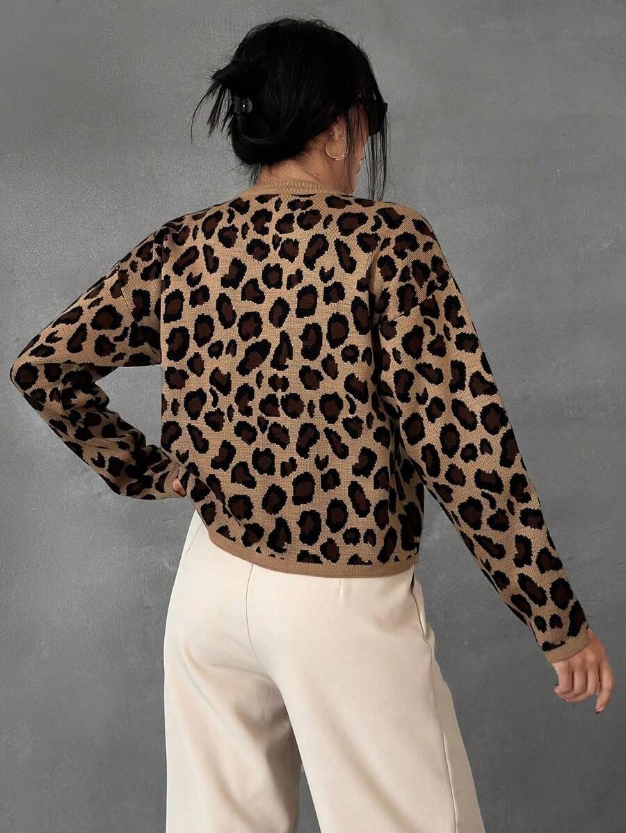 DZIANINOWY SWETER ANIMAL PRINT 