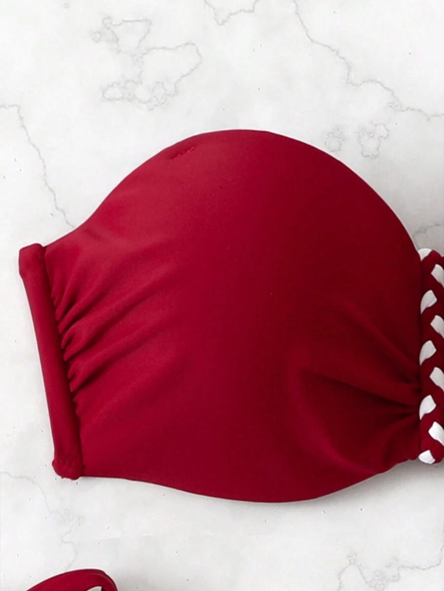 czerwony komplet bikini
