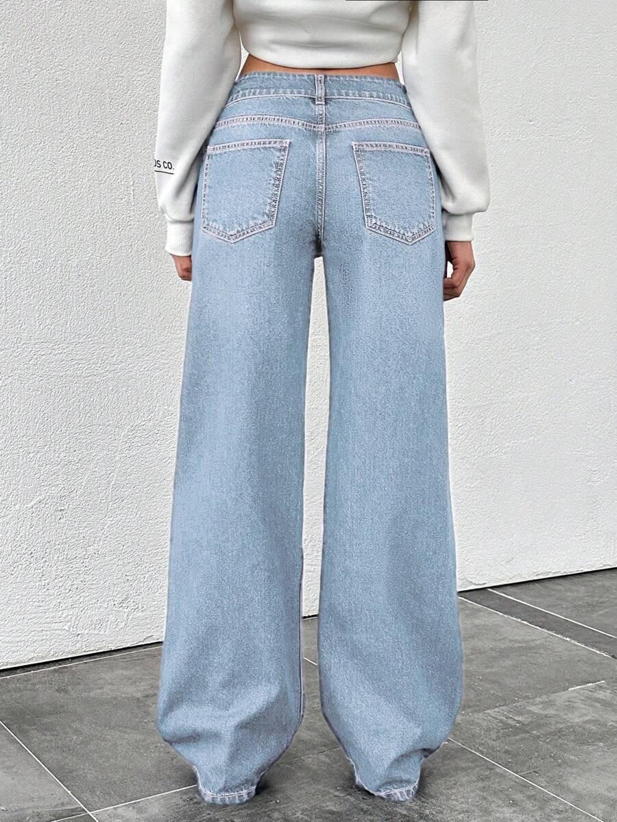 niebieskie jeansy casual