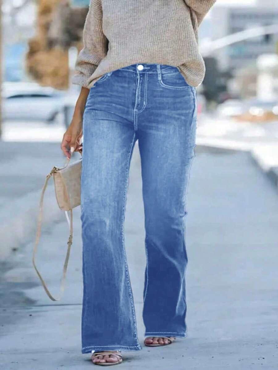 niebieskie jeansy kieszenie 