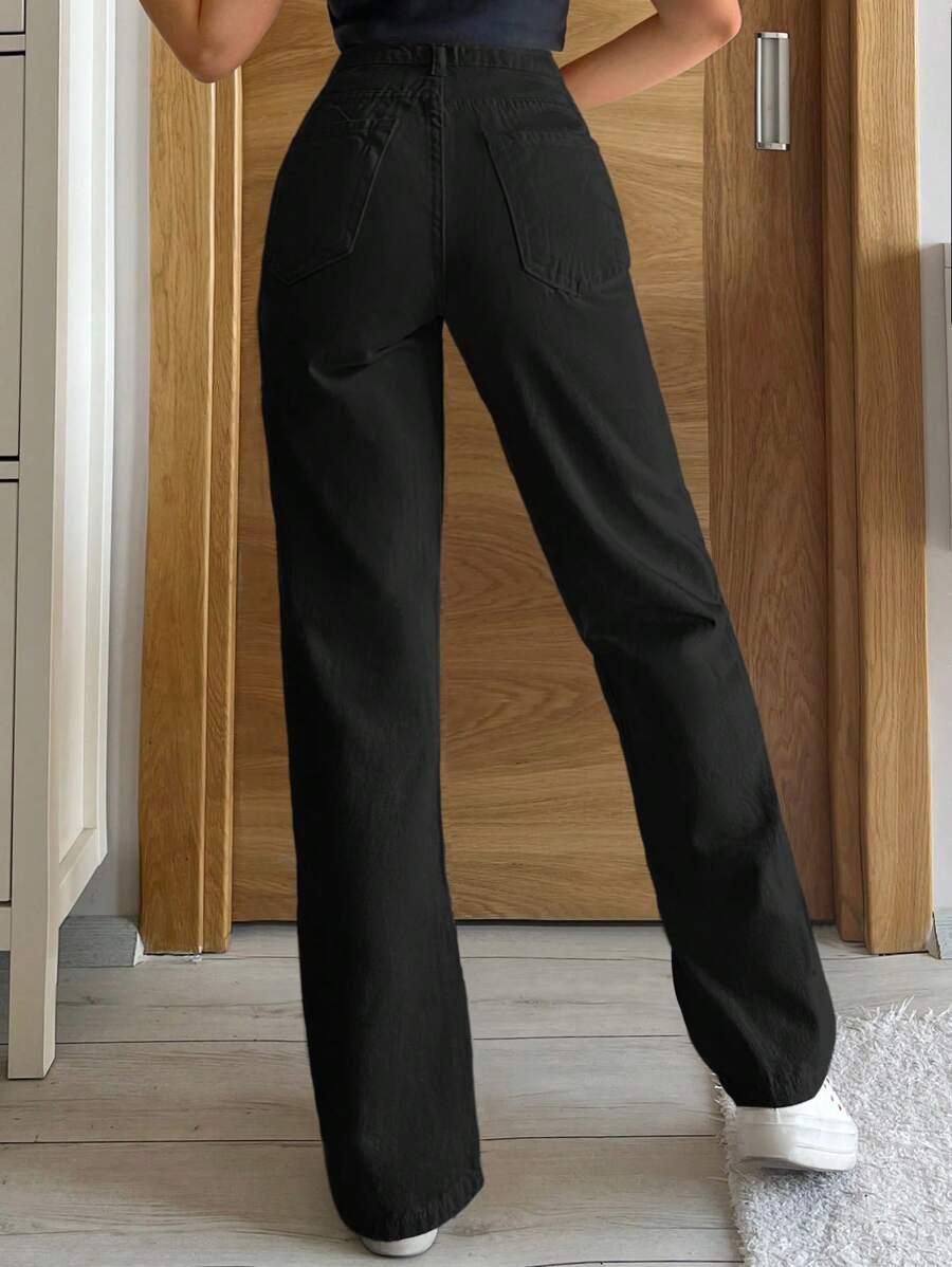 CZARNE SPODNIE JEANS