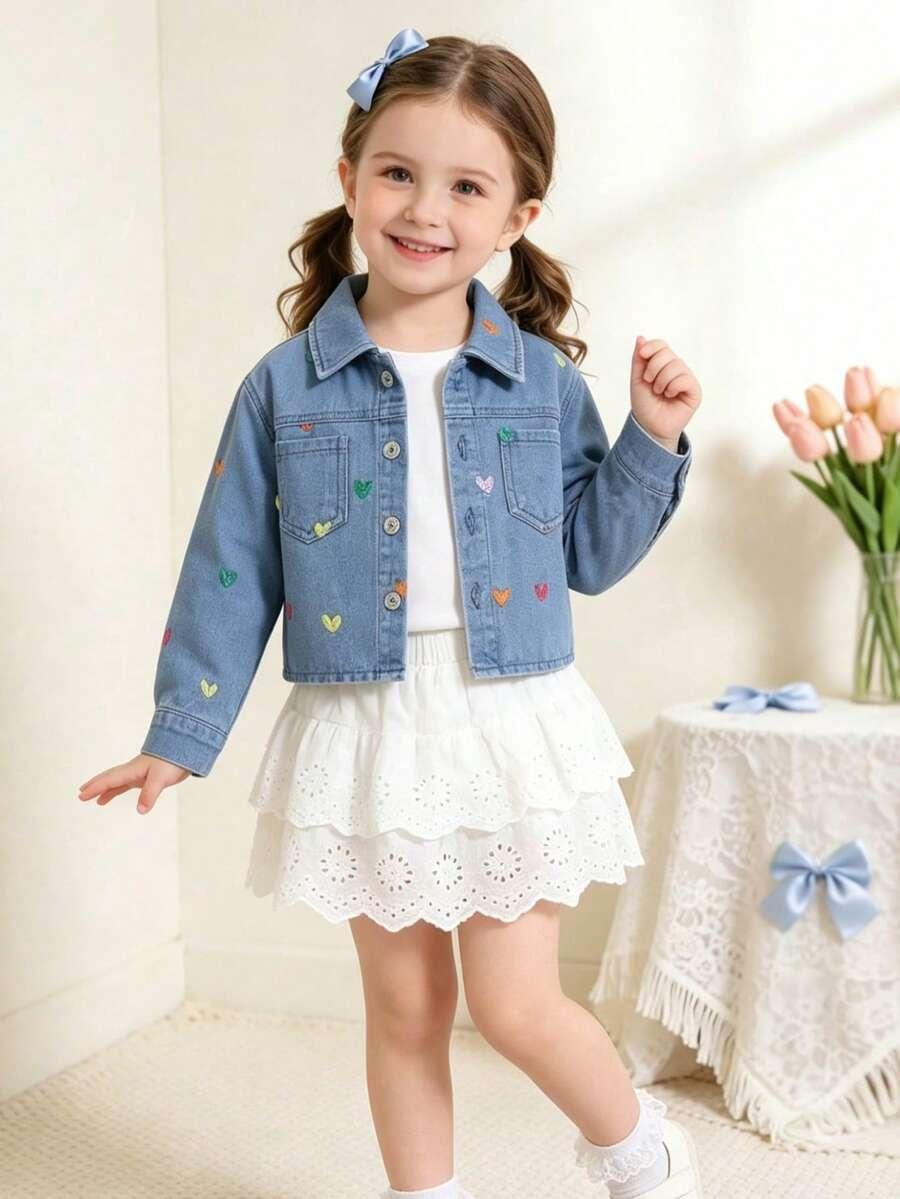 KURTKA JEANSOWA haft serca