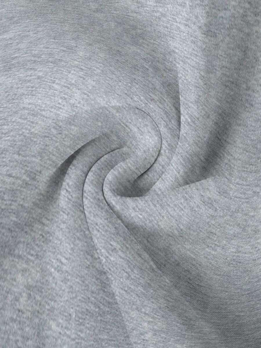 SZARA BLUZA Z KAPTUREM PRINT 