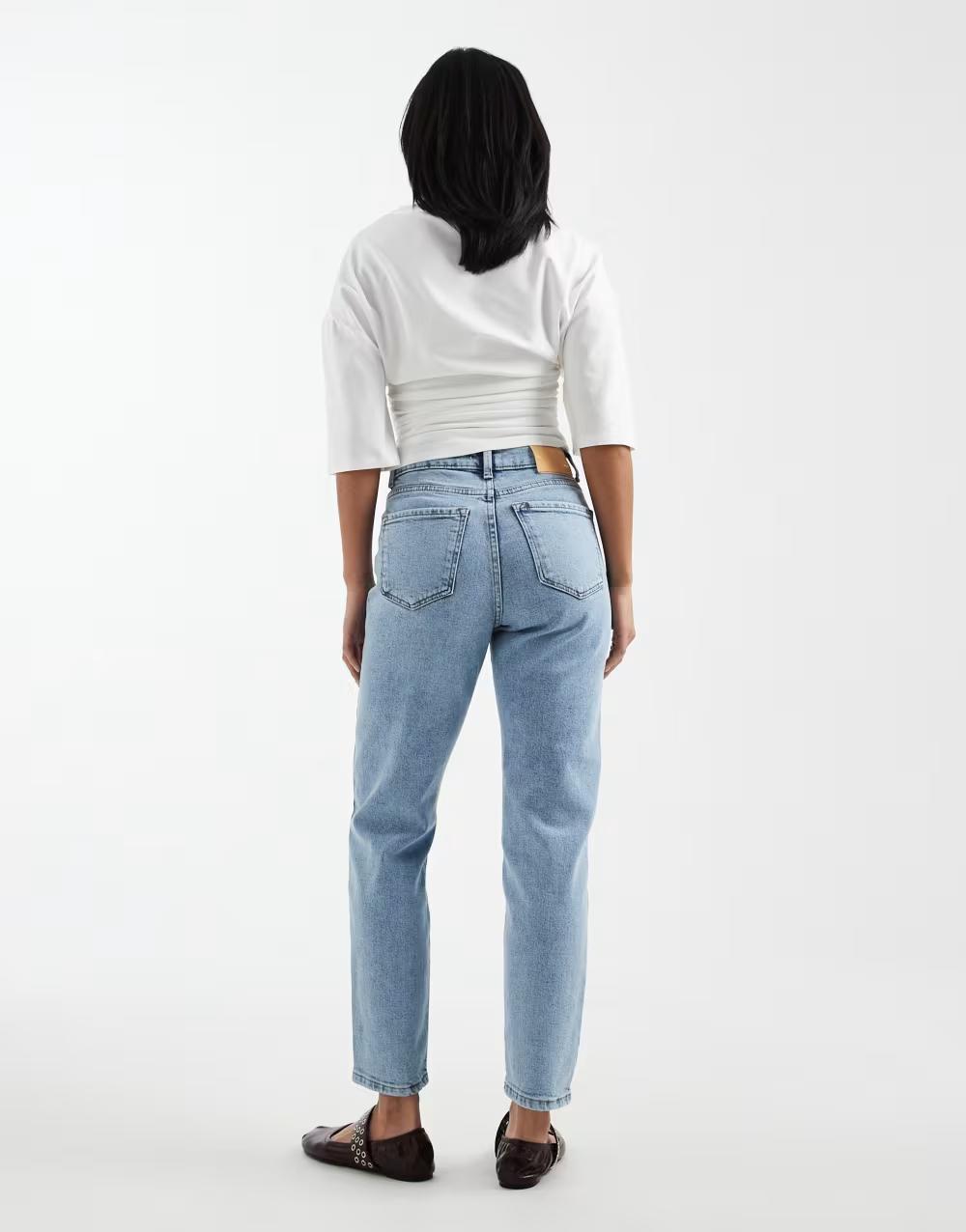 niebieskie spodnie jeans wysoki stan