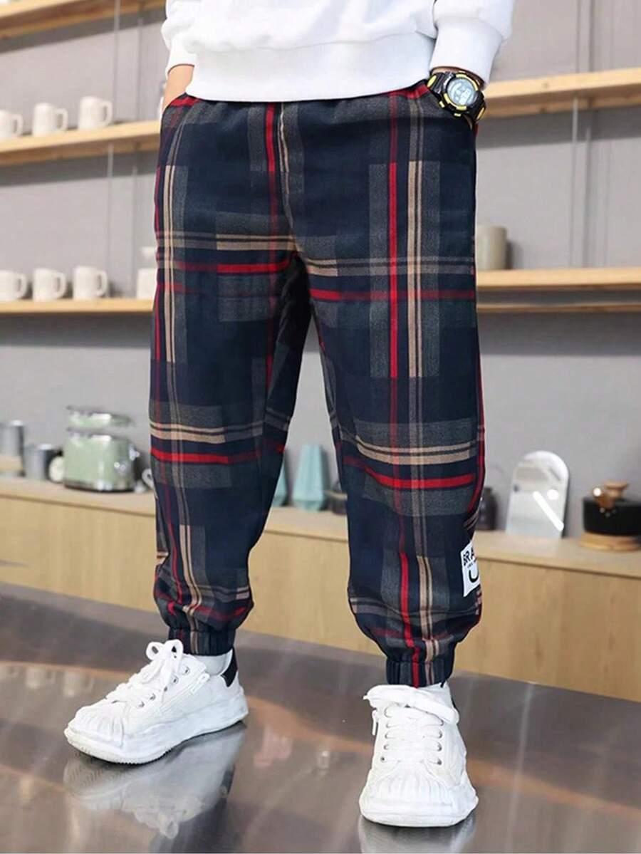 SPODNIE joggery wzór kratka