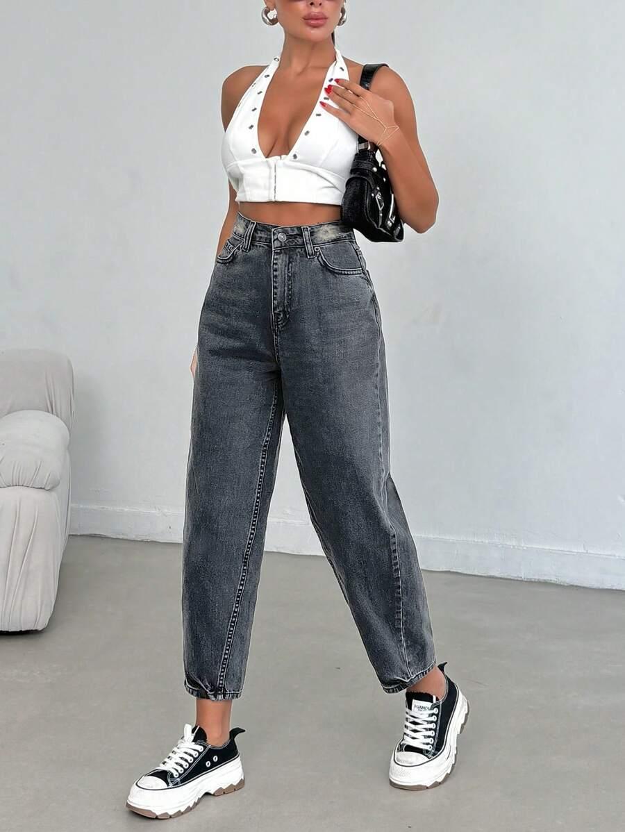 SPODNIE JEANS WYSOKI STAN