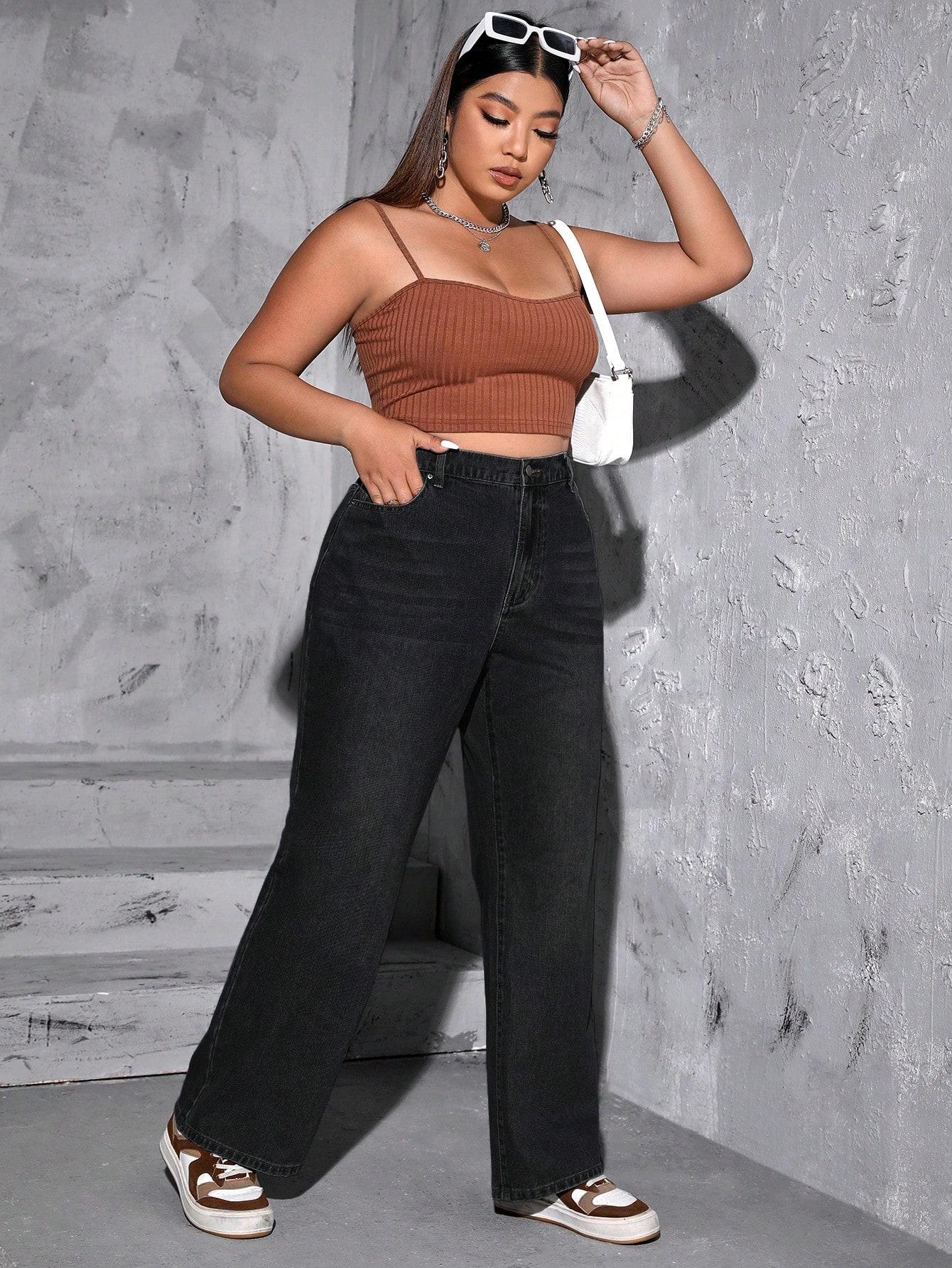 CZARNE SPODNIE JEANS 