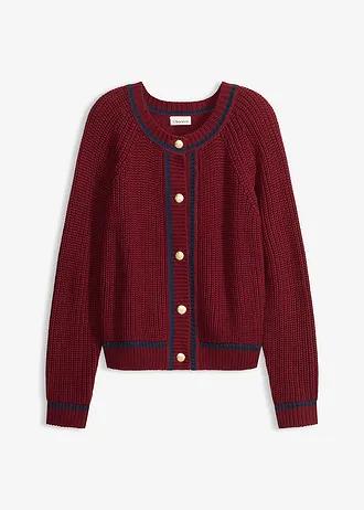 SWETER ROZPINANY W KONTRASTOWE PASKI
