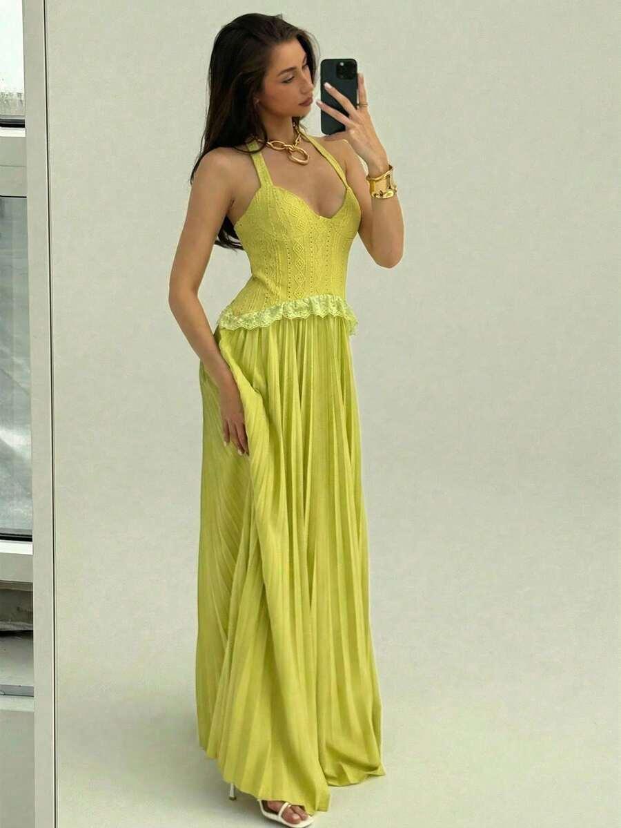 zielona sukienka maxi