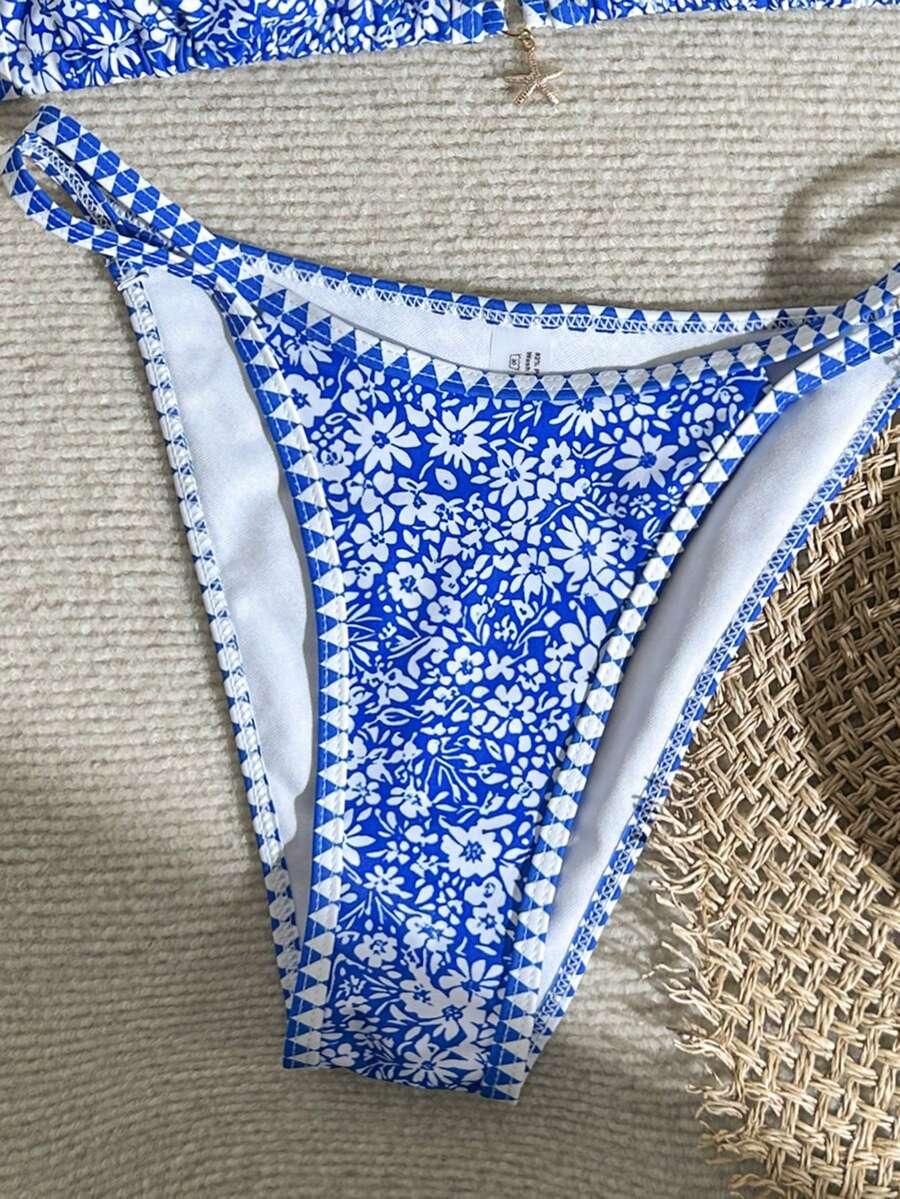 góra od bikini wzór kwiaty