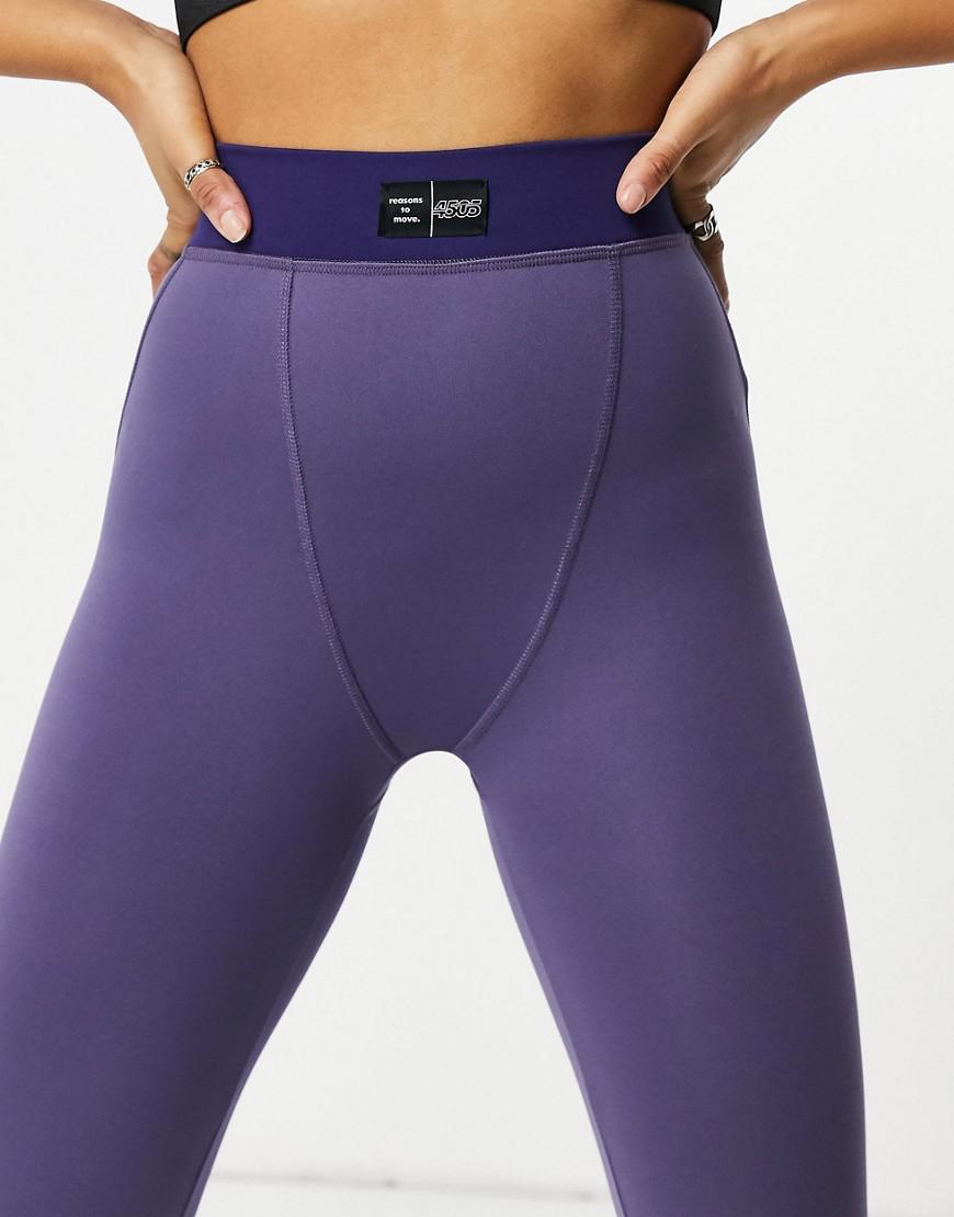 fioletowe klasyczne legginsy