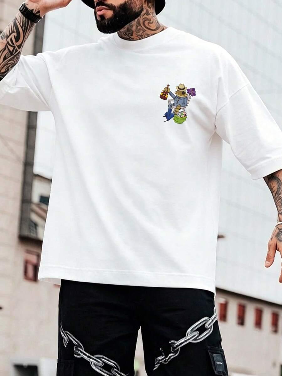 biały t-shirt nadruk