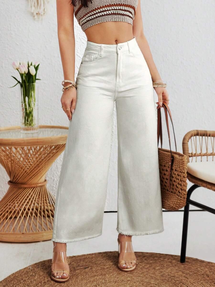 BEŻOWE SPODNIE JEANS