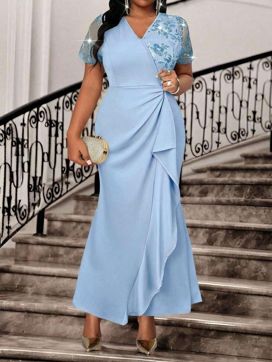 NIEBIESKA MAXI SUKIENKA