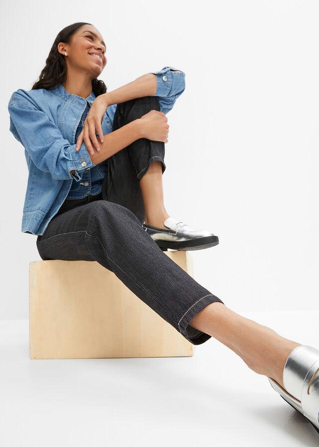 GRANATOWE SPODNIE JEANS