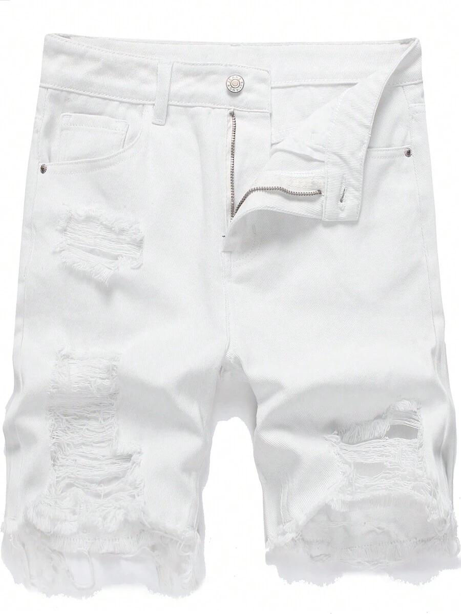 BIAŁE KRÓTKIE SPODENKI JEANS