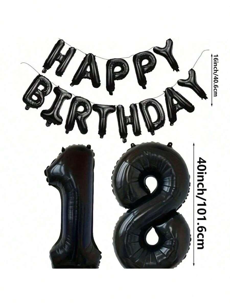 balony napis cyfra 18