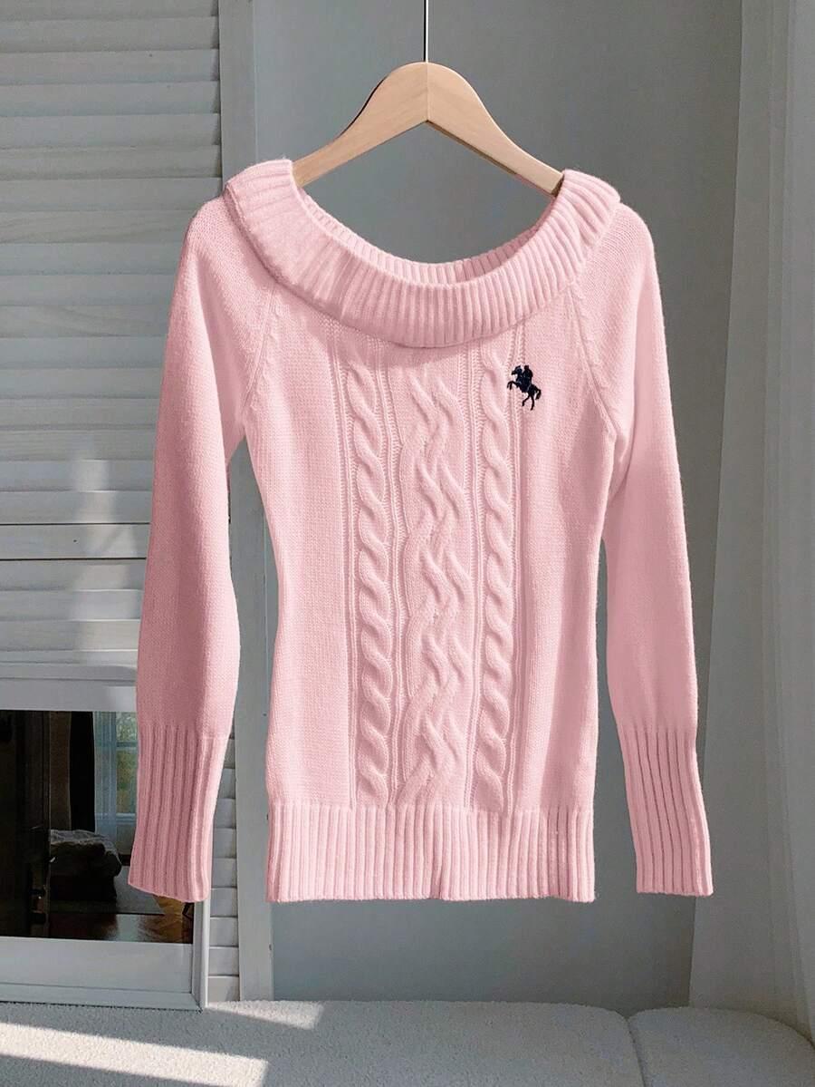 RÓŻOWY SWETER DŁUGI RĘKAW