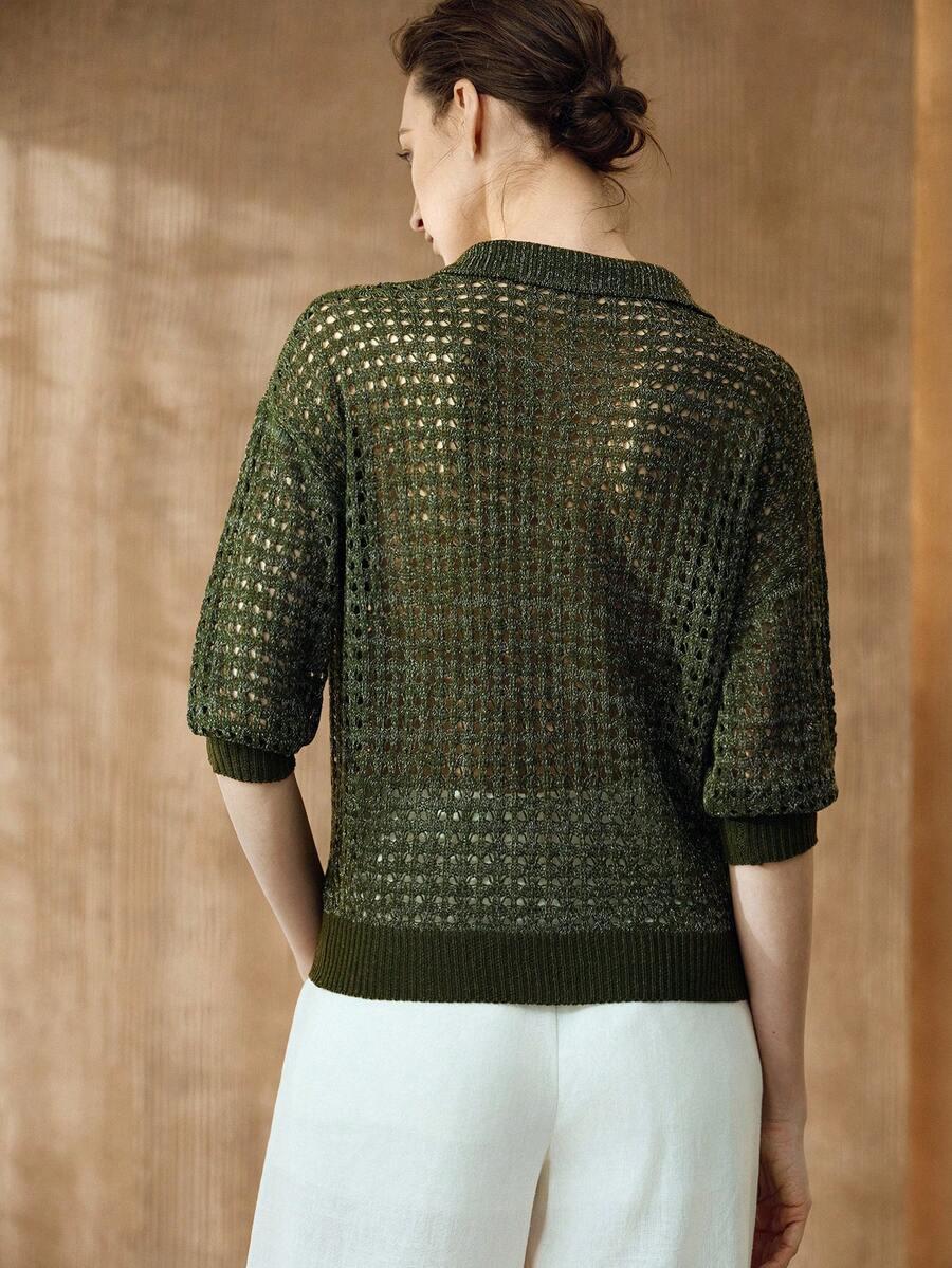 ZIELONY SWETER V-NECK