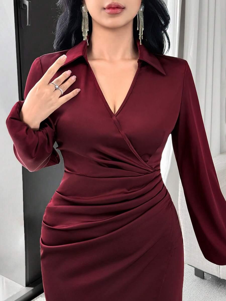 czerwona midi sukienka