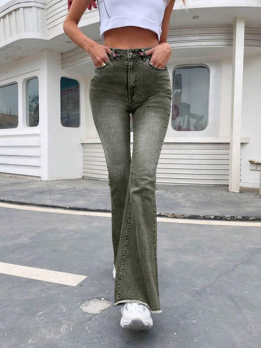 ZIELONE SPODNIE JEANS