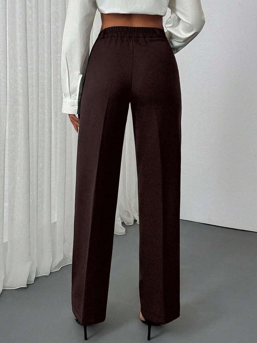 BRĄZOWE ELEGANCKIE SPODNIE