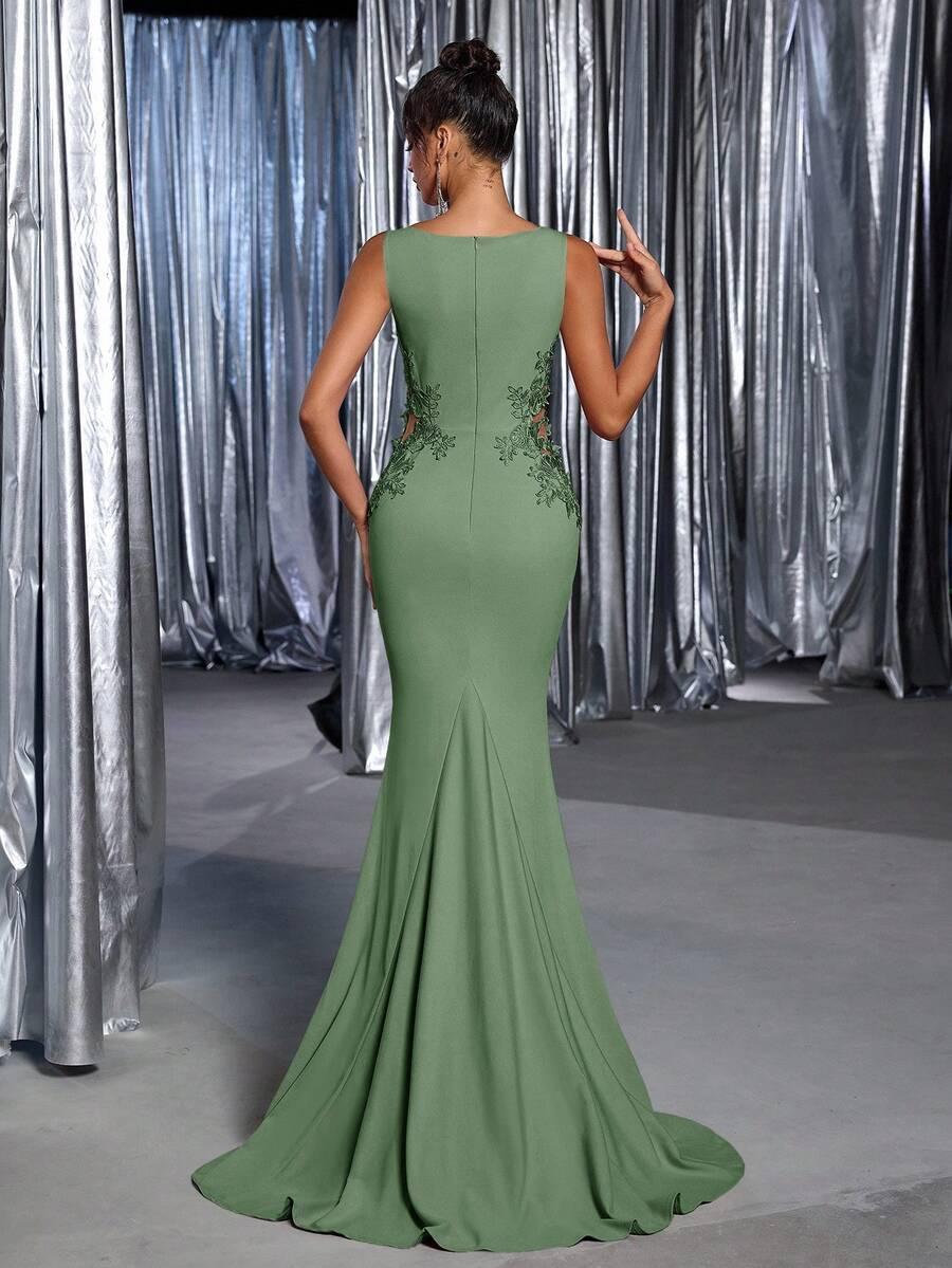 zielona maxi sukienka