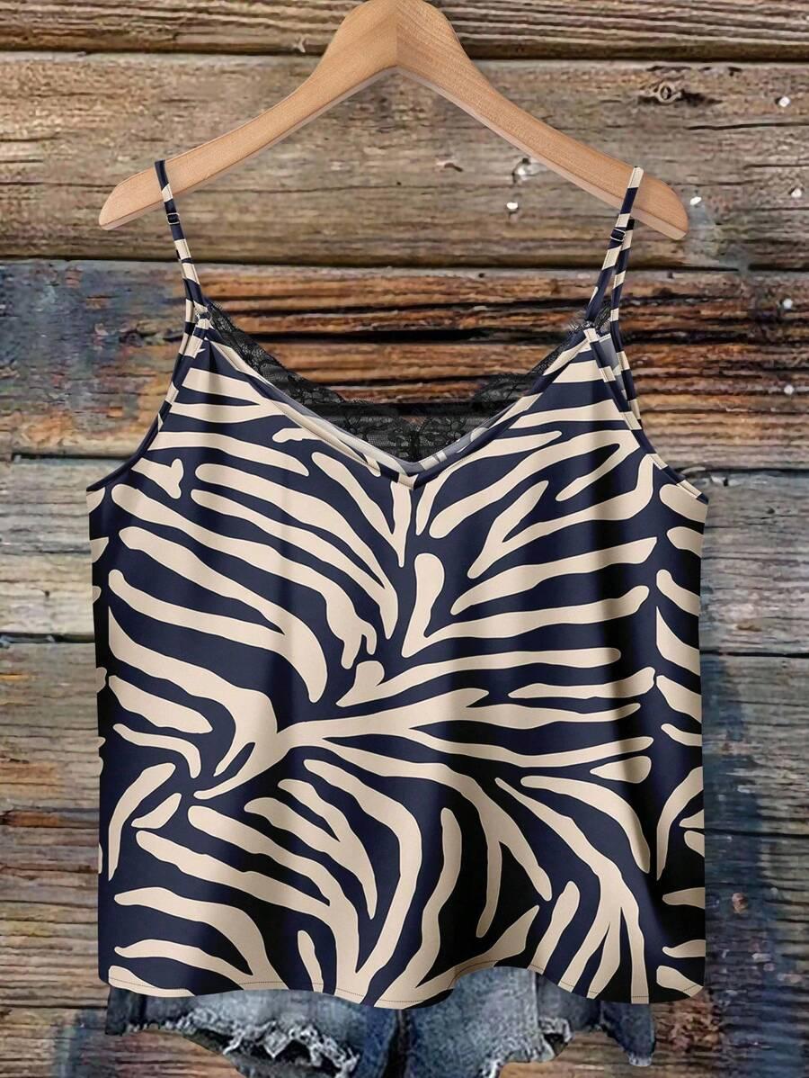 top na ramiączkach animal print