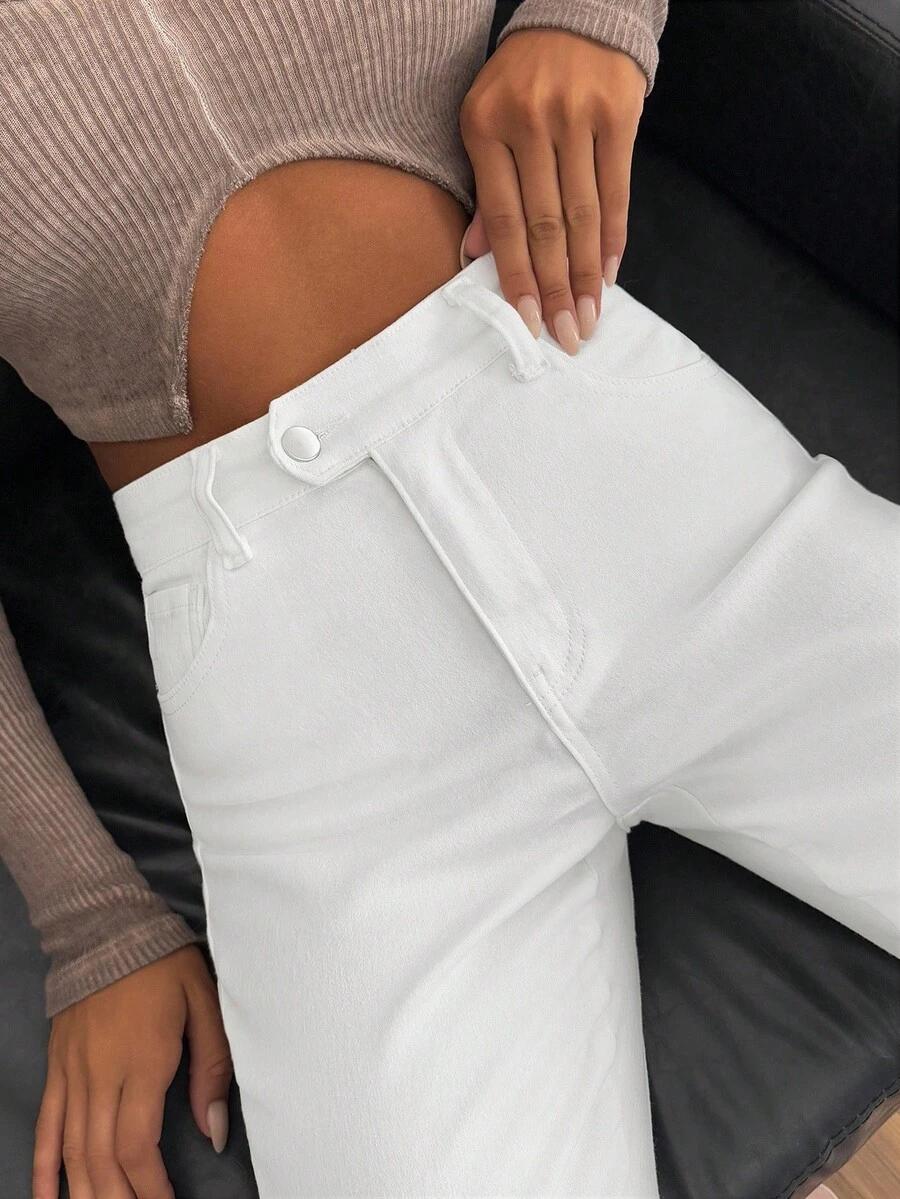 BIAŁE SPODNIE SKINNY JEANS