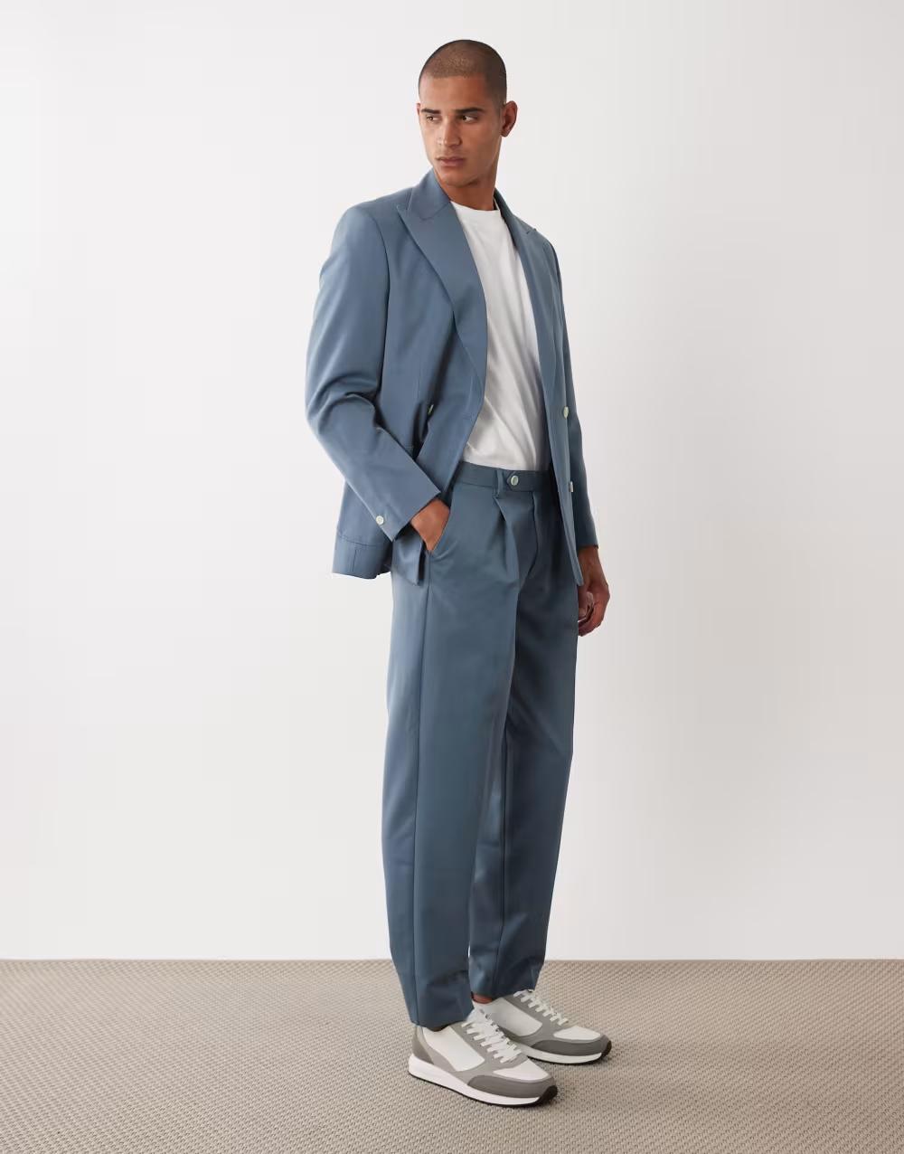 NIEBIESKIE ELEGANCKIE SPODNIE