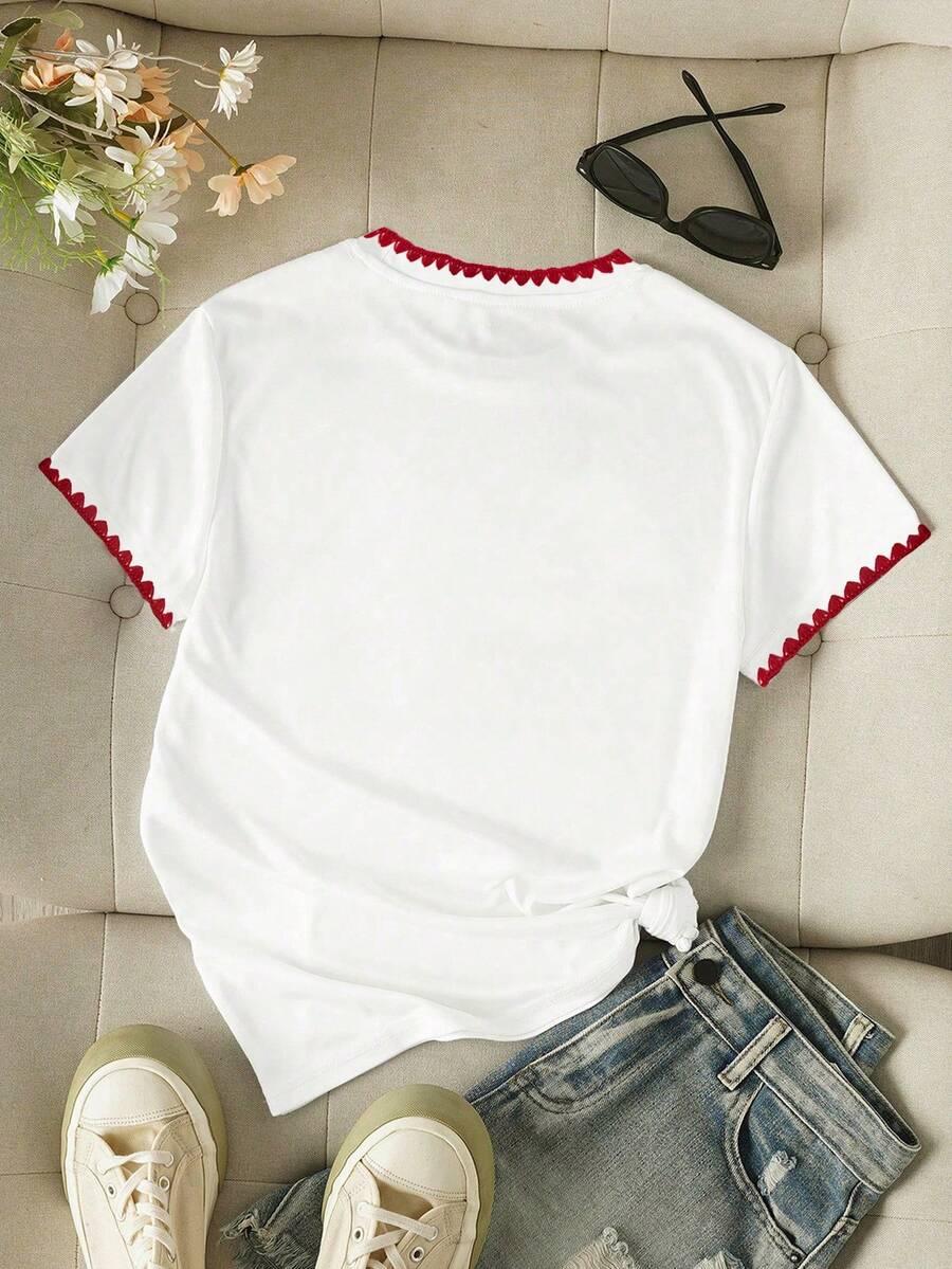 BIAŁY T-SHIRT OKRĄGŁY DEKOLT