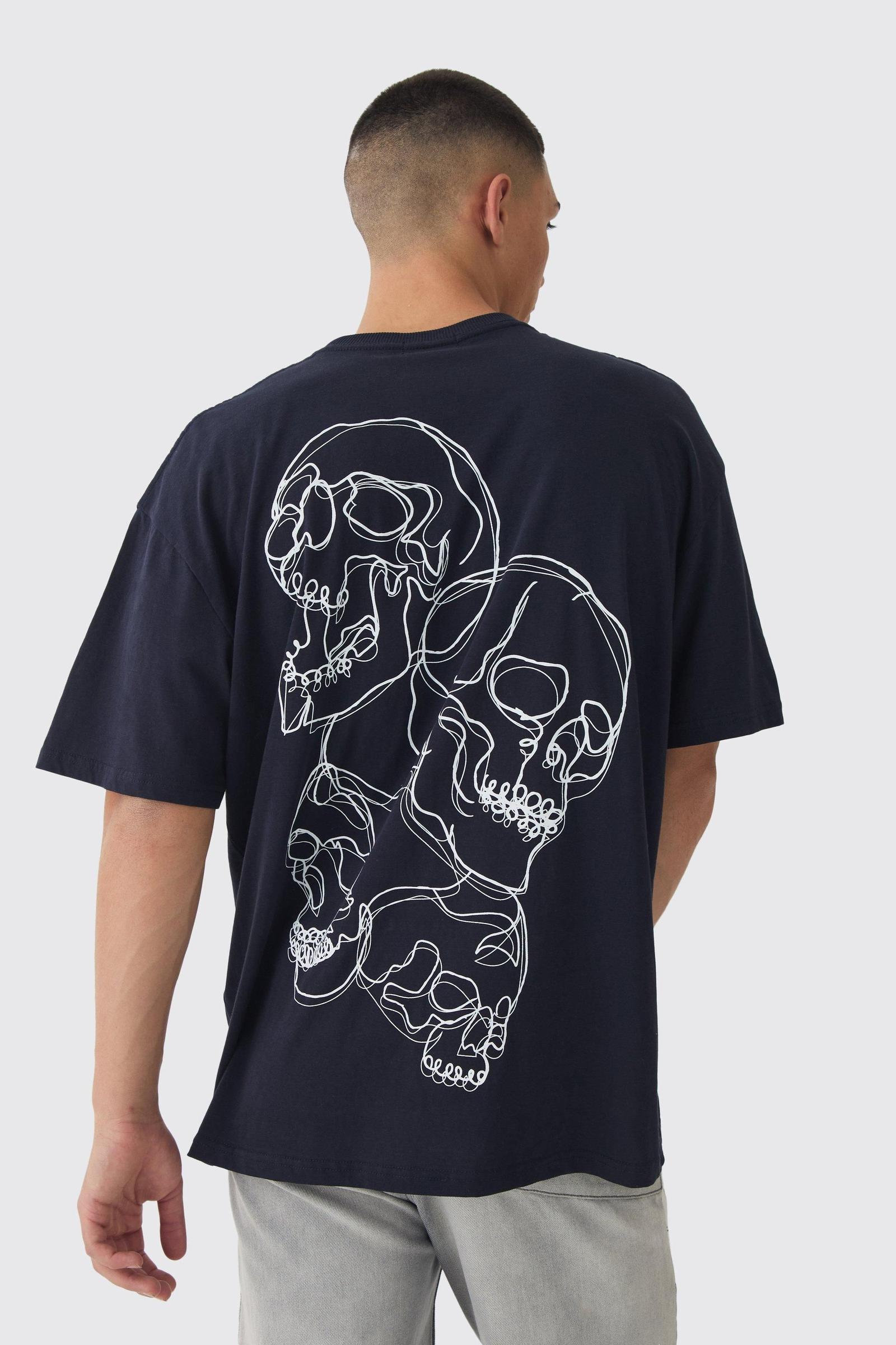 granatowy t-shirt nadruk