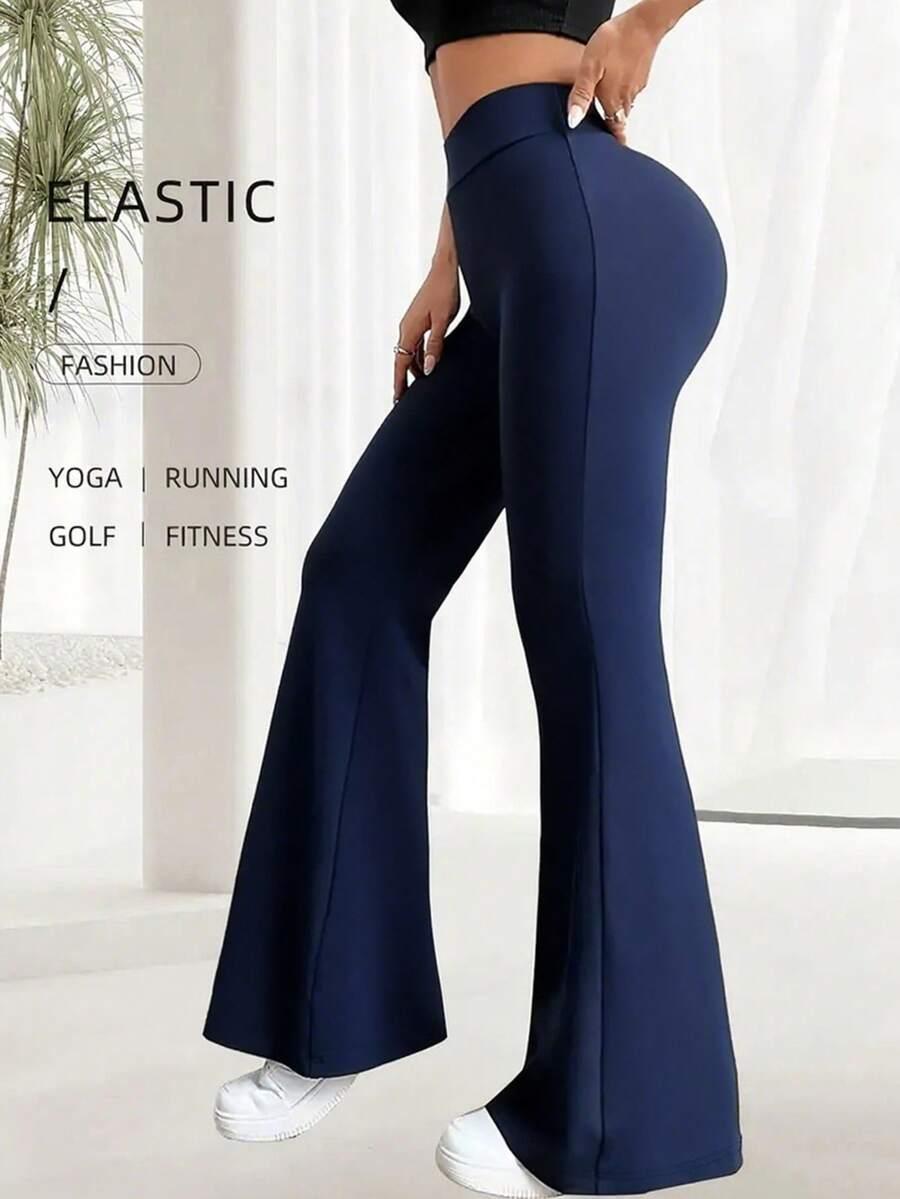 granatowe legginsy dzwony
