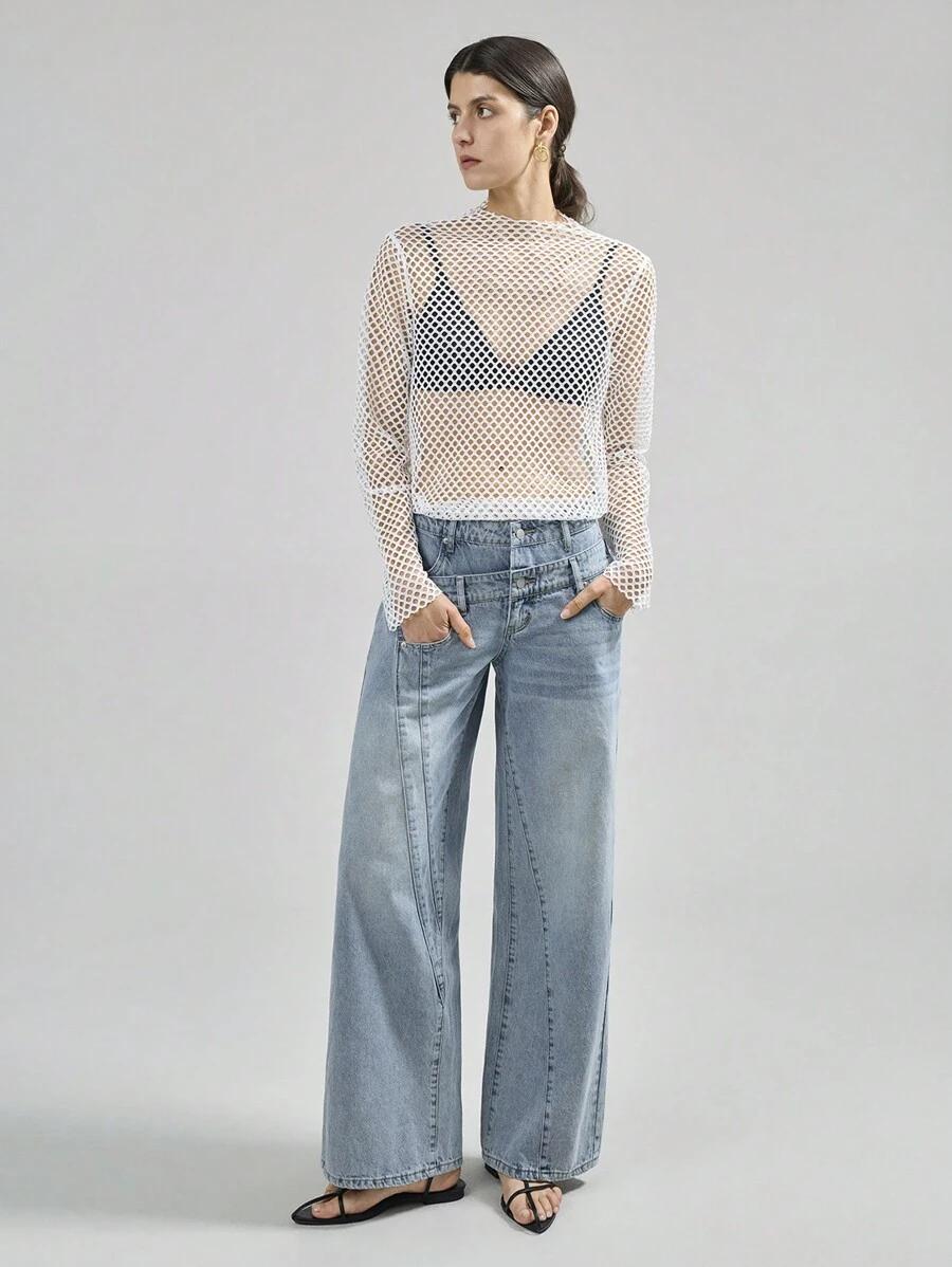 SPODNIE JEANS ASYMETRIA